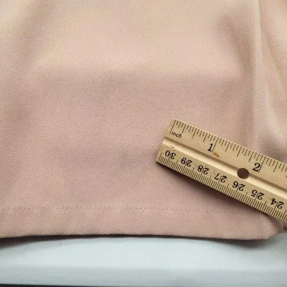 Ann Taylor Sleeveless Mock Neck Tank Blouse with Pleats SZ Small Pinkish Beige - Picture 10 of 10